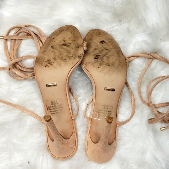 Billini Tessa Heels Blush MicroAnkle wrap 8 nude strappy lace up heels - Picture 7 of 11